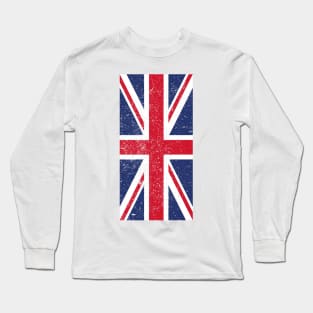 UK - United Kingdom worn Flag Long Sleeve T-Shirt